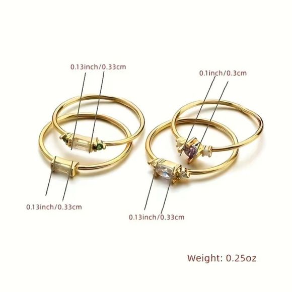 ✨HOST PICK🍸✨ Yellow Gold Tone 4pc Rings✨ - Picture 13 of 14